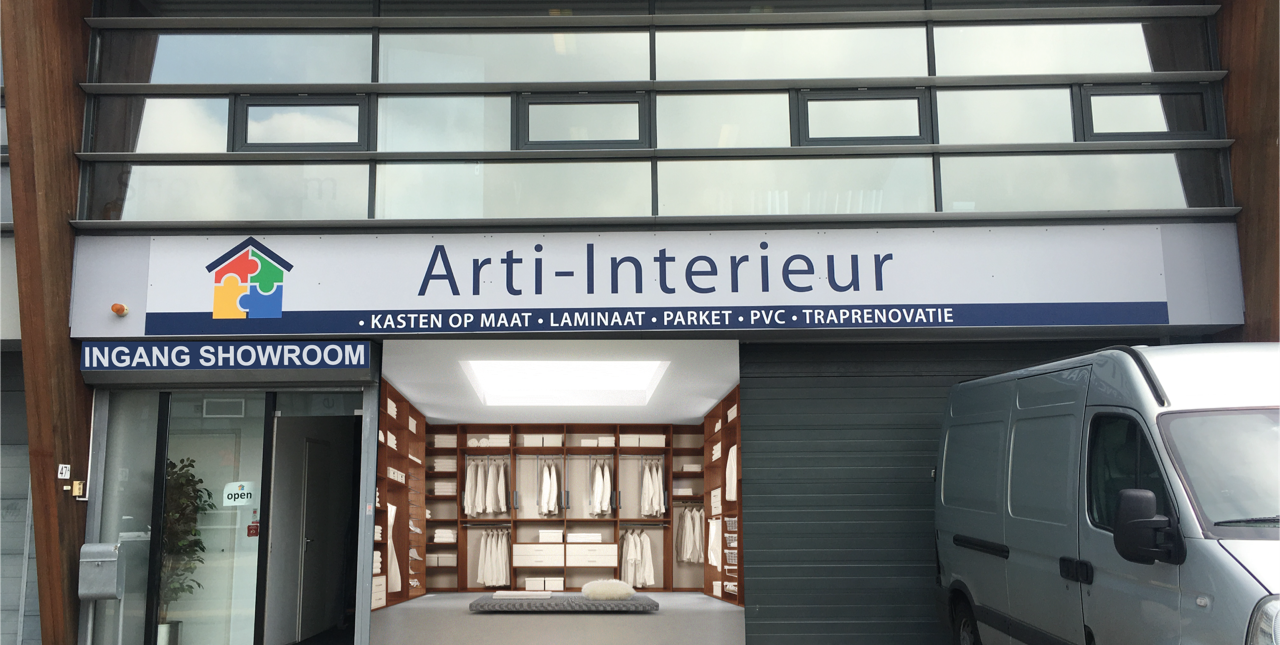 De showroom van Arti-Interieur is gesloten