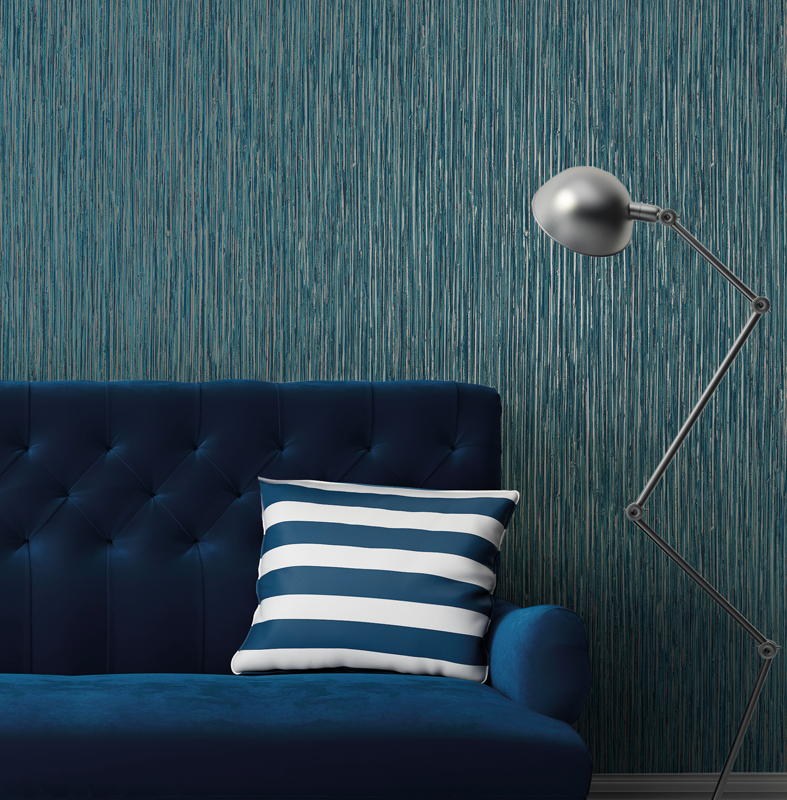 Behang Contemporary elegant luxury blue velvet sofa